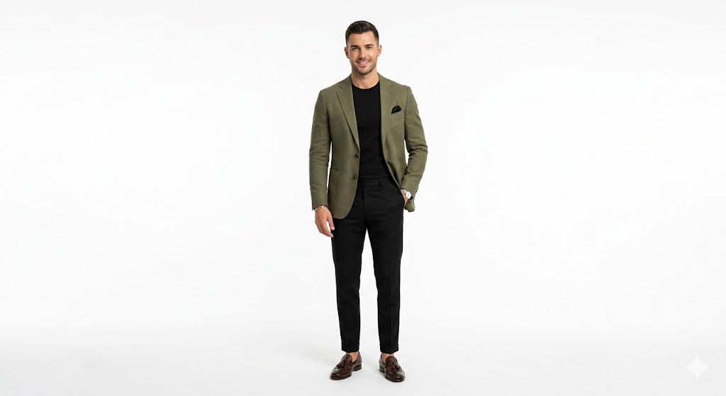 Olive Green Smart Casual Suit