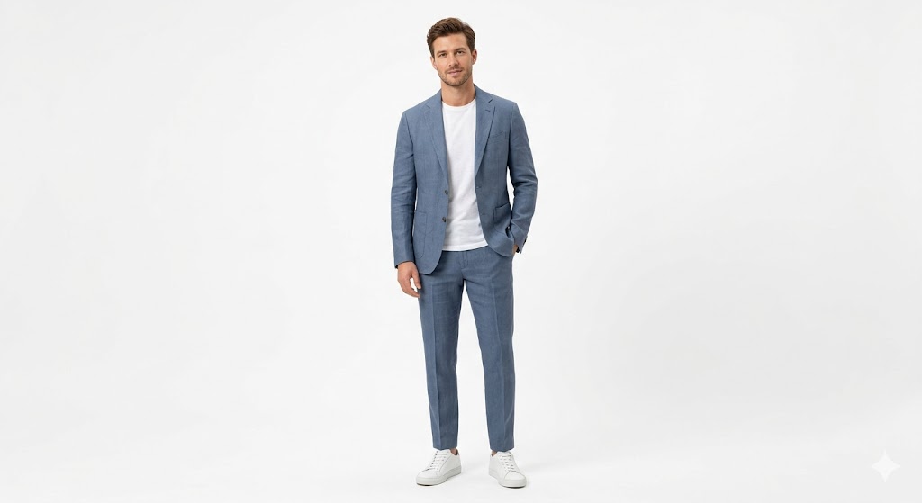 Dusty Blue Summer Suit