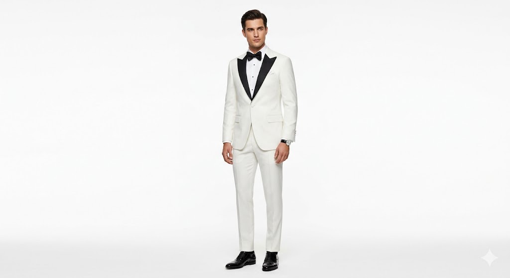 White Royal Groom Suit