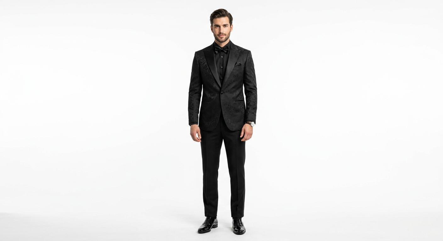 Black Paisley Jacquard Tuxedo