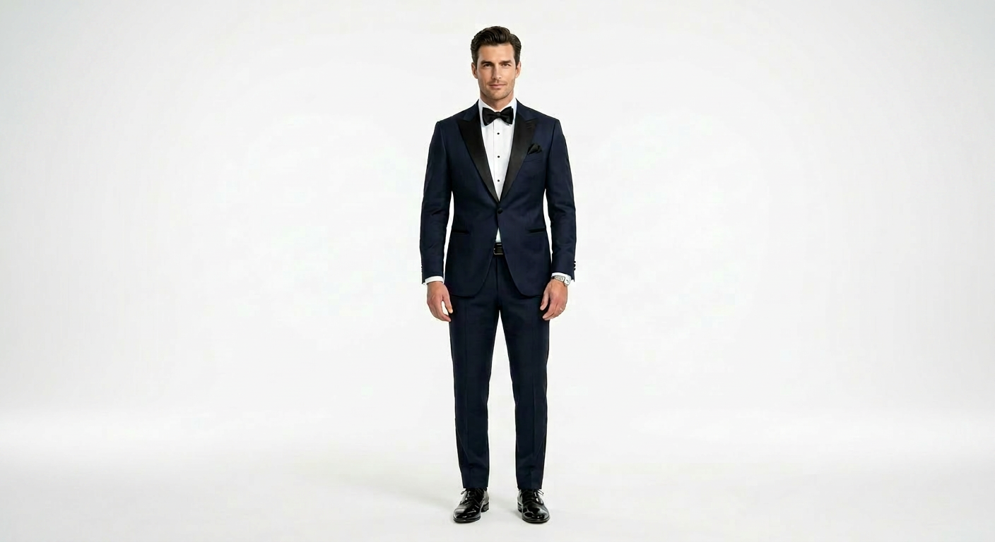 Midnight Blue Notched Lapel Tuxedo